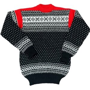 Norwegian Wool Sweater Olympic Style Rare 1960s Vintage Unisex Thick Warm